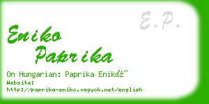 eniko paprika business card